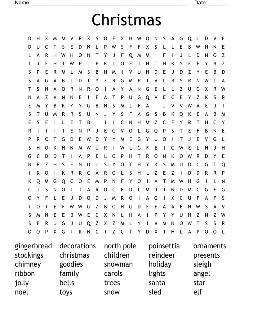 Christmas Word Search