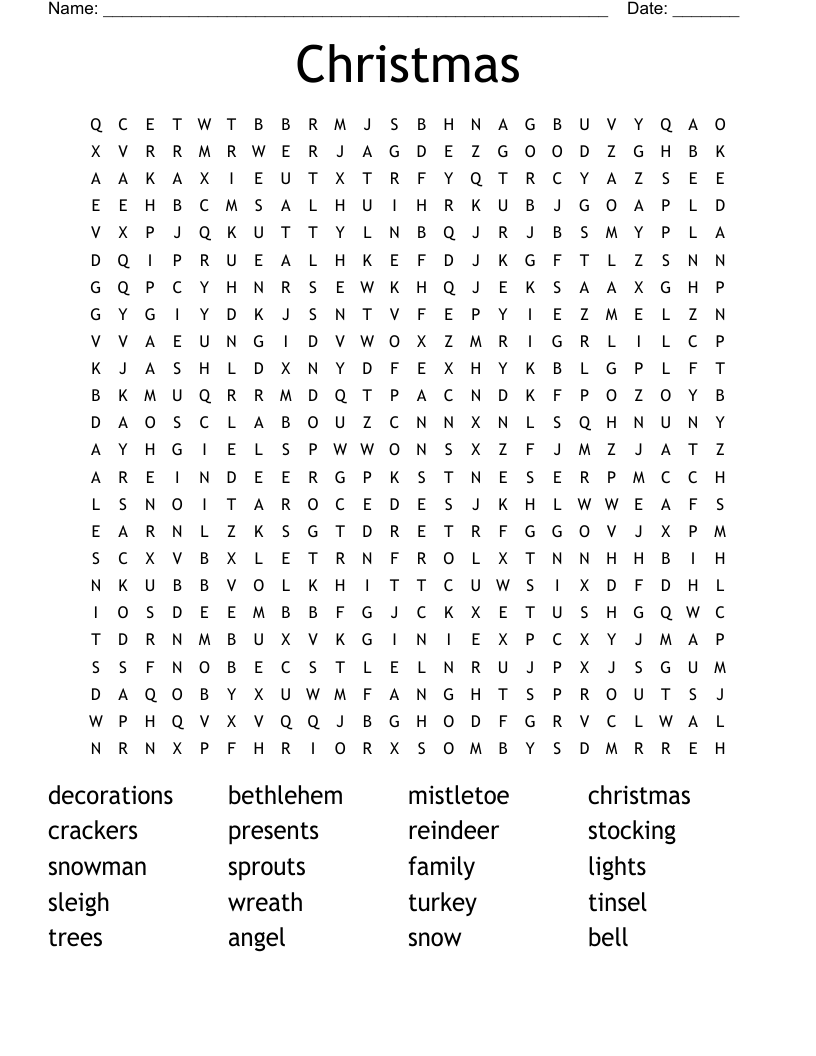 Christmas Word Search