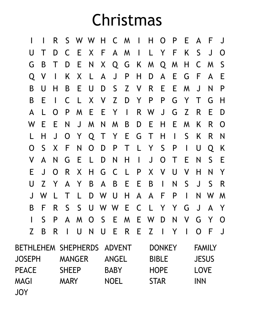 Christmas Word Search