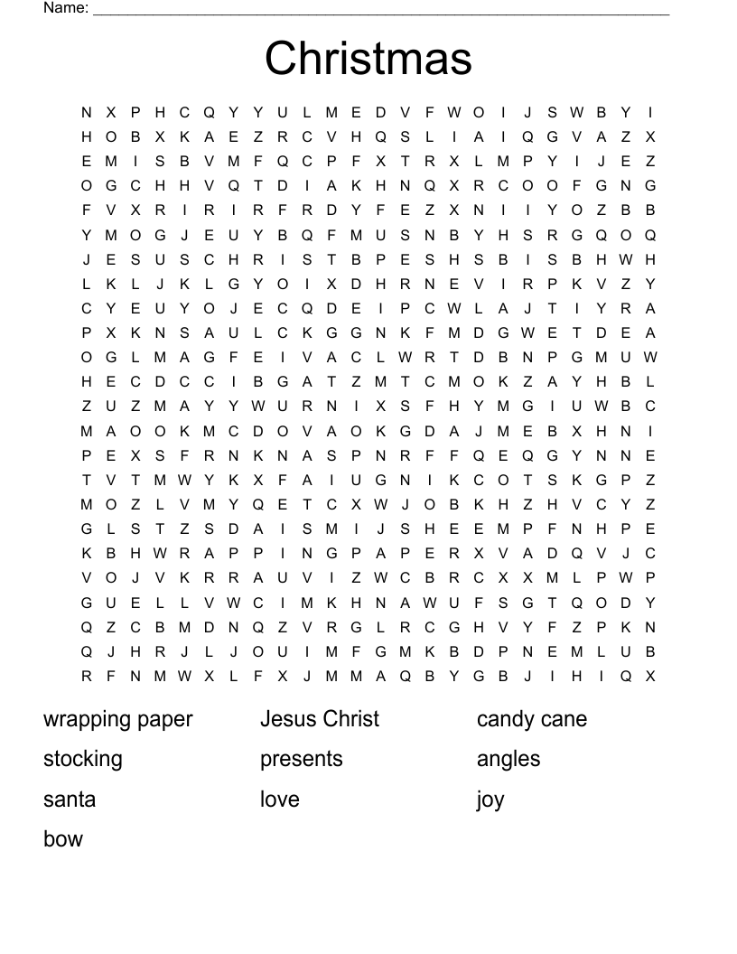 Christmas Word Search