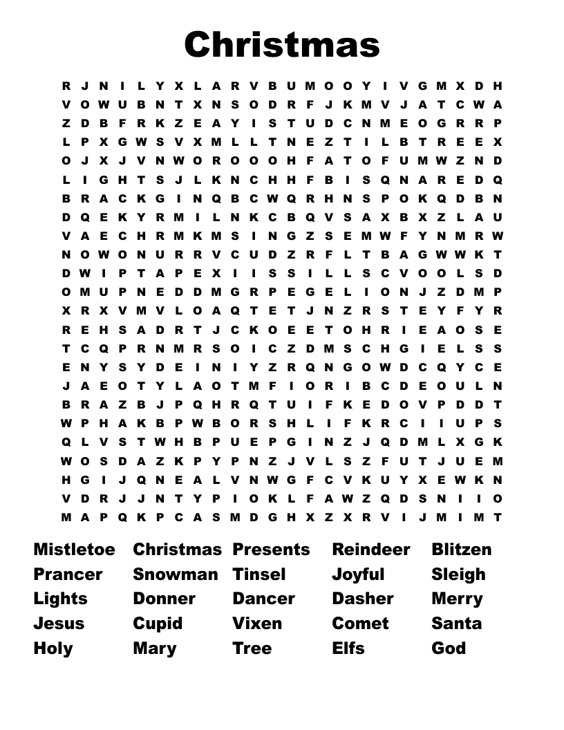 Christmas Word Search