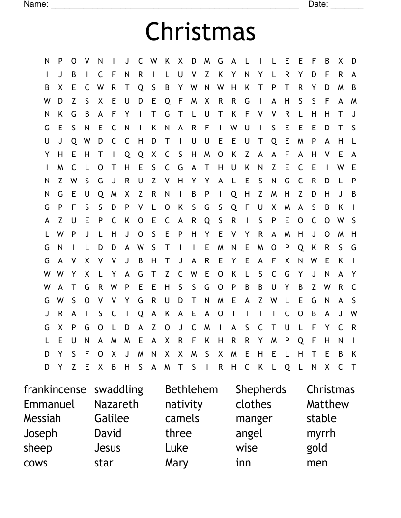 Christmas Word Search