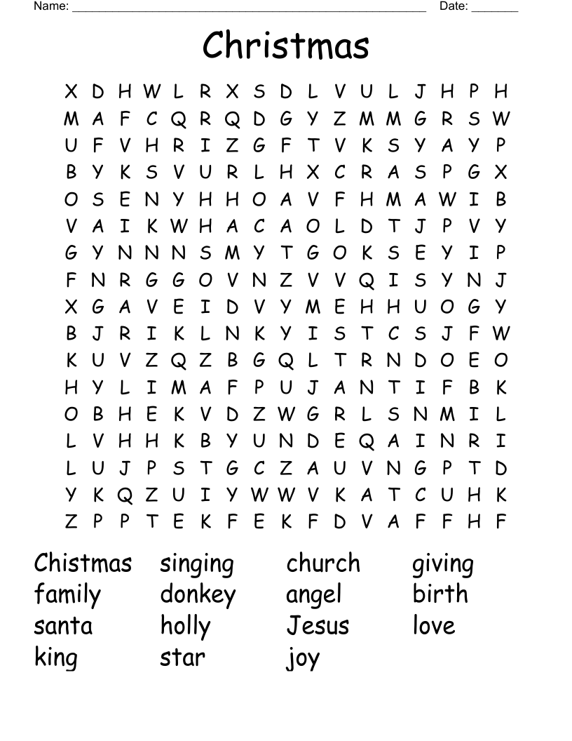 Christmas Word Search