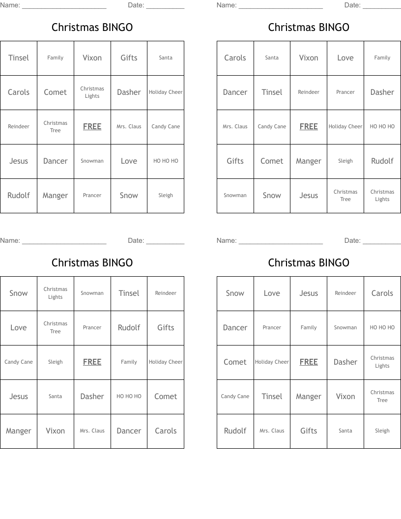 Christmas BINGO