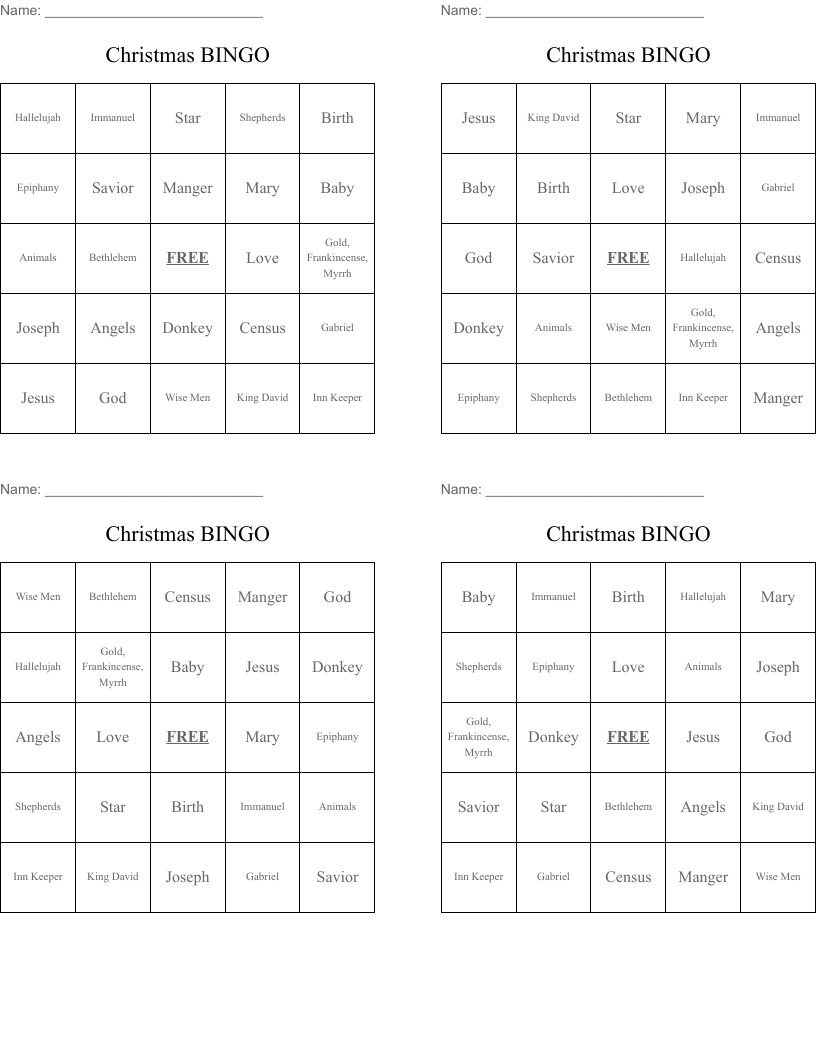 Christmas BINGO