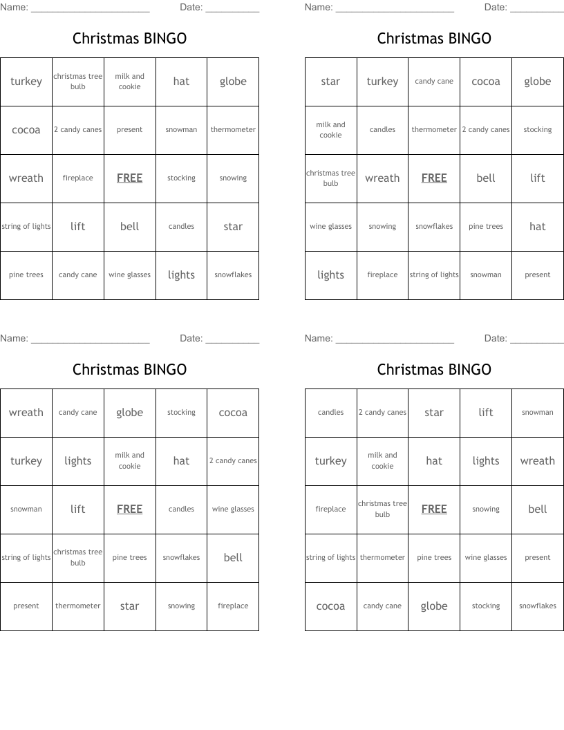 Christmas BINGO