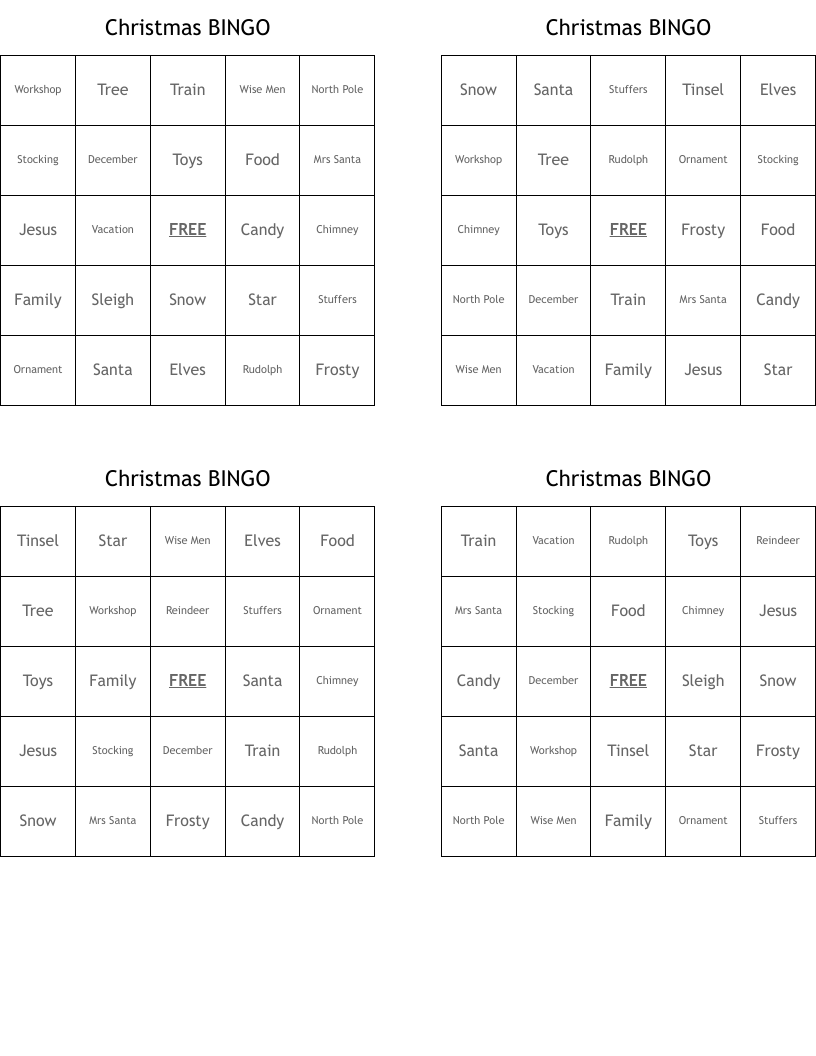 Christmas BINGO