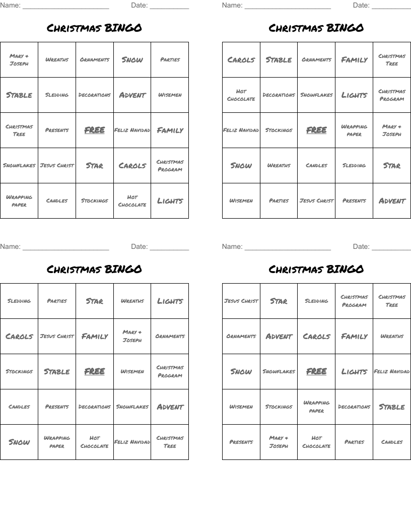 Christmas BINGO