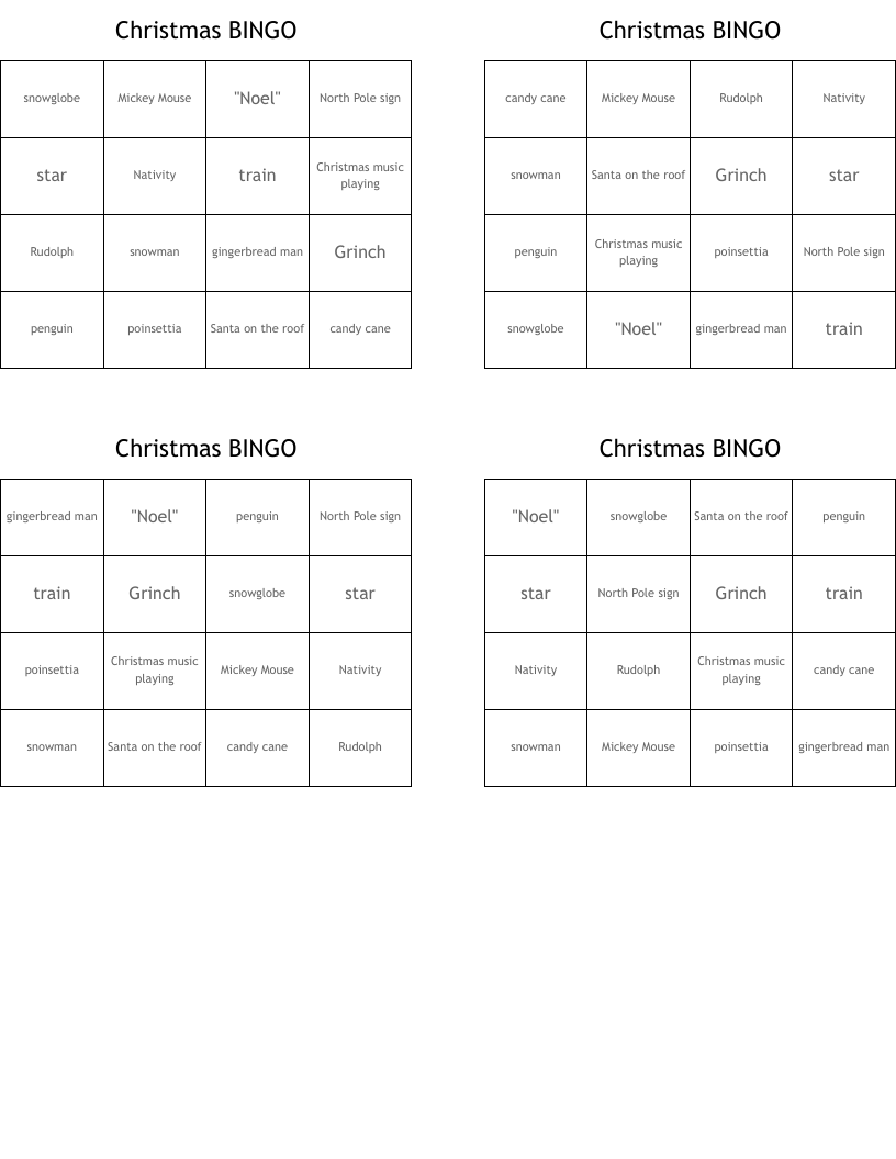 Christmas BINGO