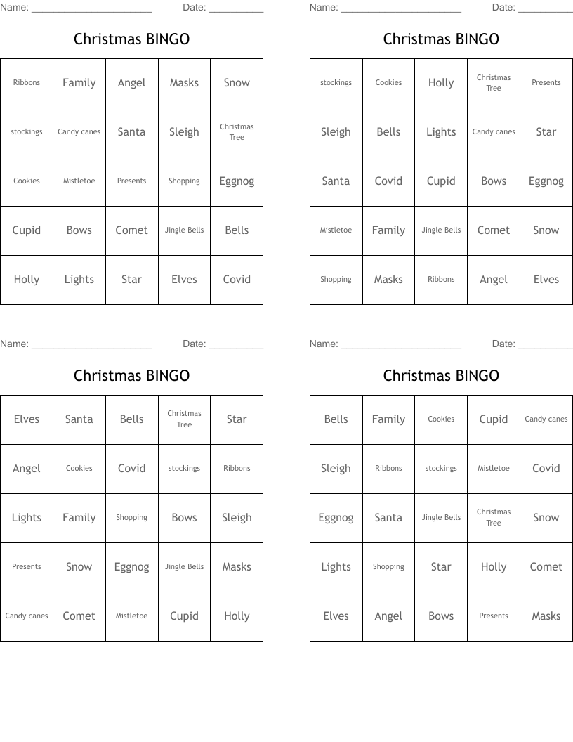 Christmas BINGO