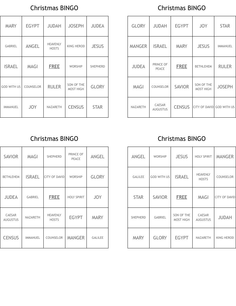 Christmas BINGO