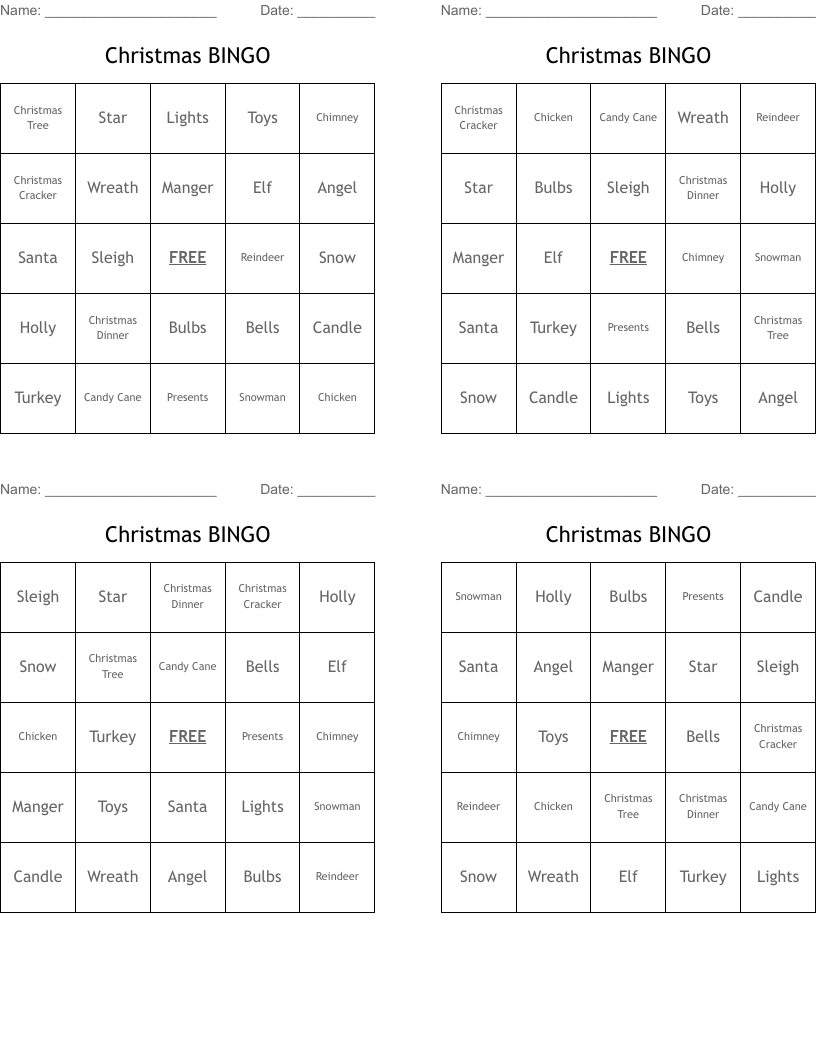 Christmas BINGO