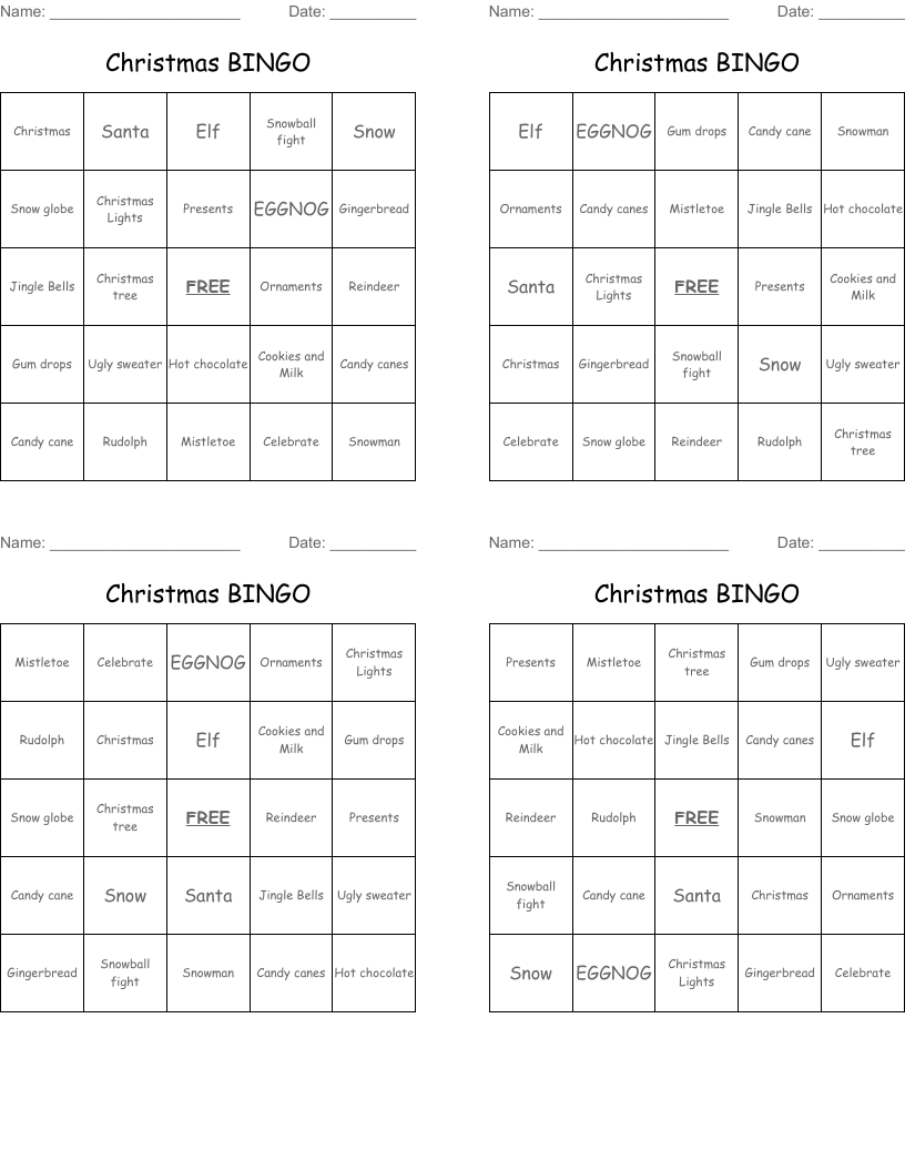 Christmas BINGO