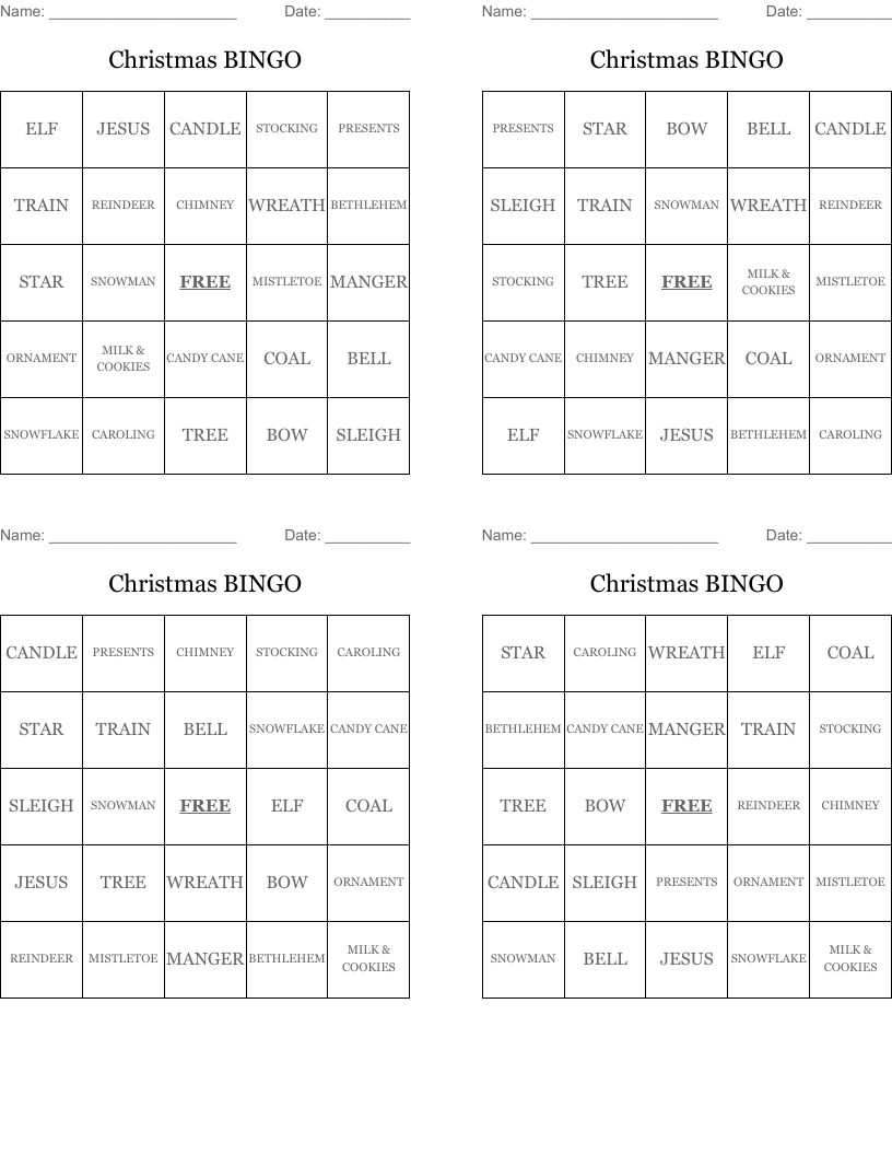 Christmas BINGO