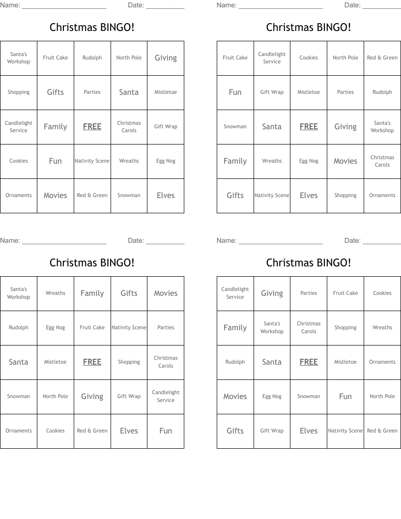 Christmas BINGO!