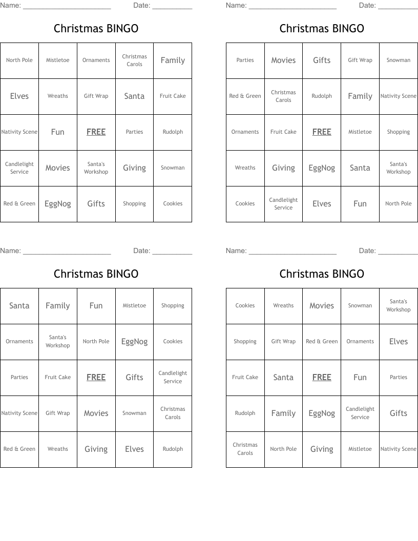 Christmas BINGO
