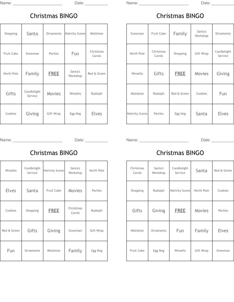Christmas BINGO