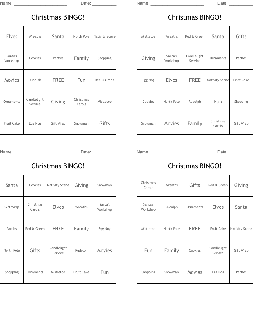 Christmas BINGO!