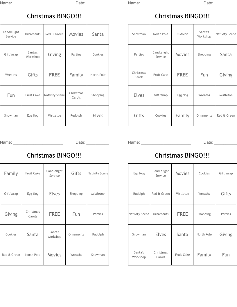 Christmas BINGO!!!