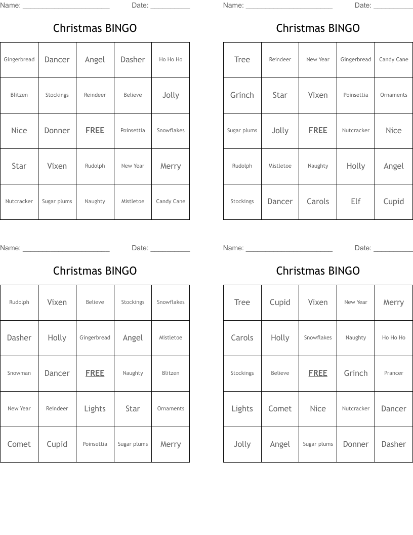 Christmas BINGO