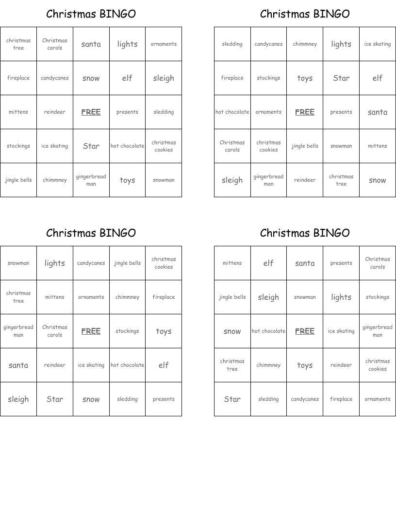 Christmas BINGO