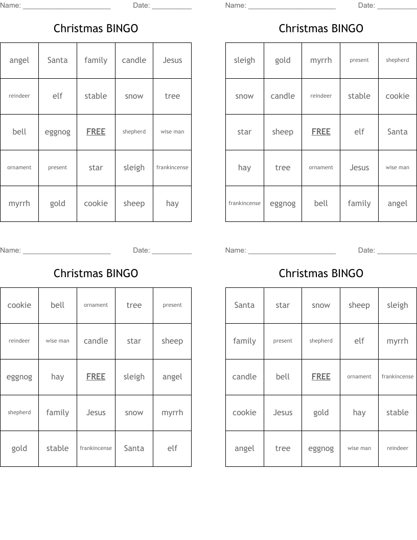 Christmas BINGO