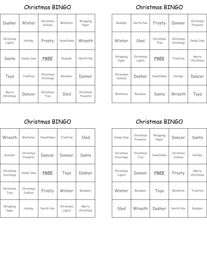 Christmas BINGO 