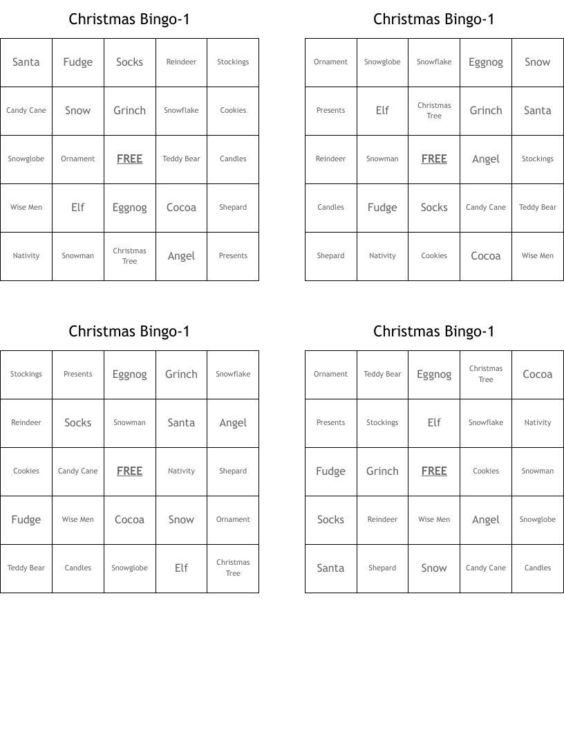 Christmas Bingo-1