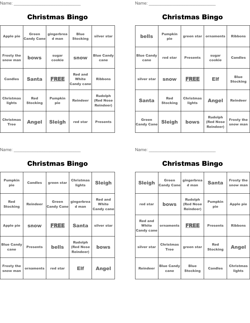 Christmas Bingo