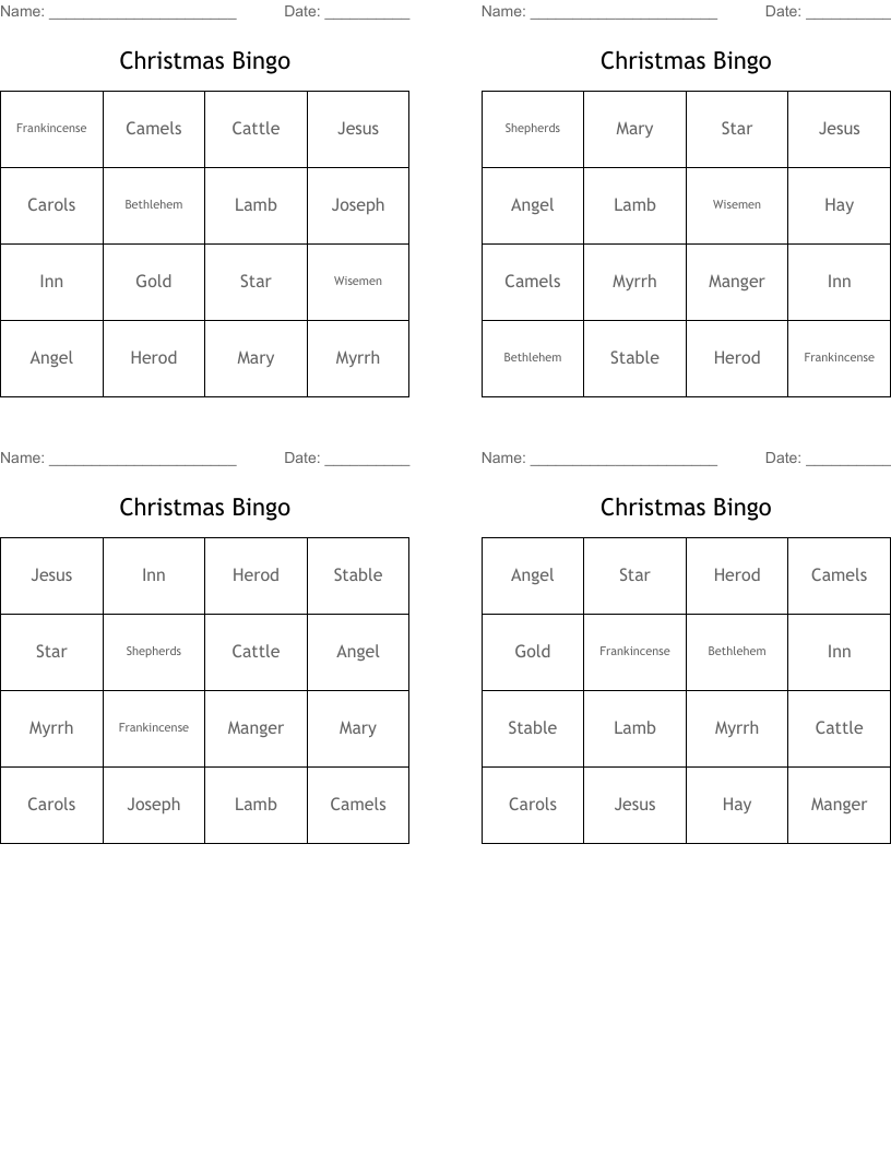 Christmas Bingo