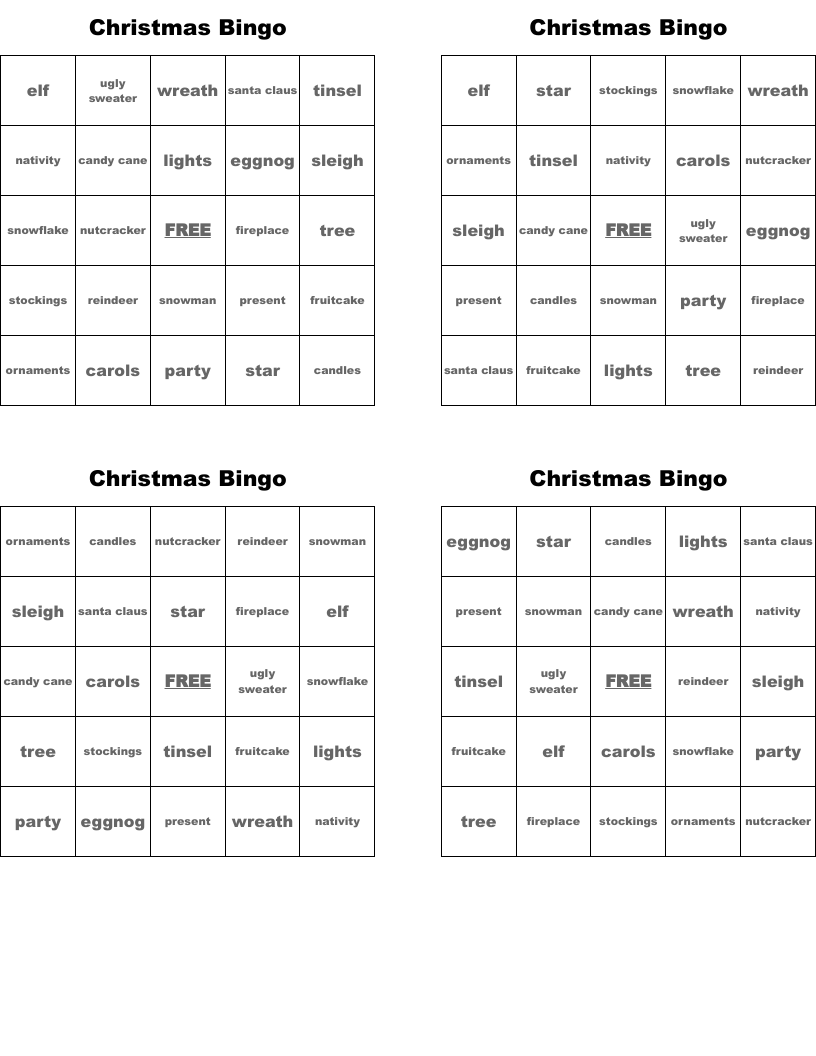 Christmas Bingo