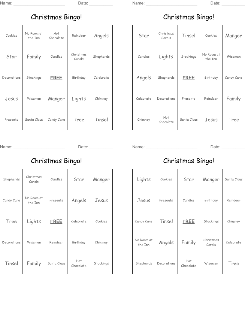 Christmas Bingo!