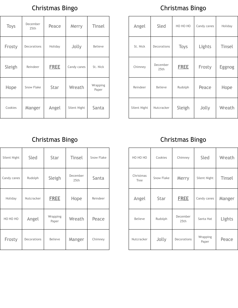 Christmas Bingo