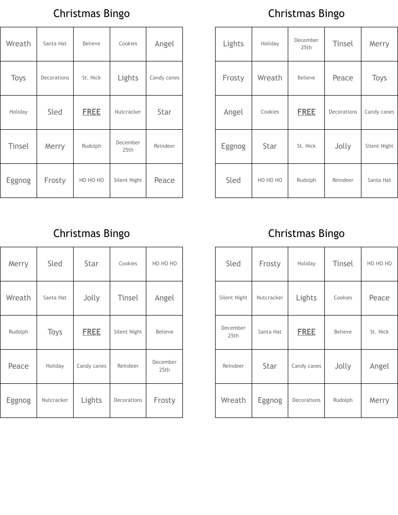 Christmas Bingo