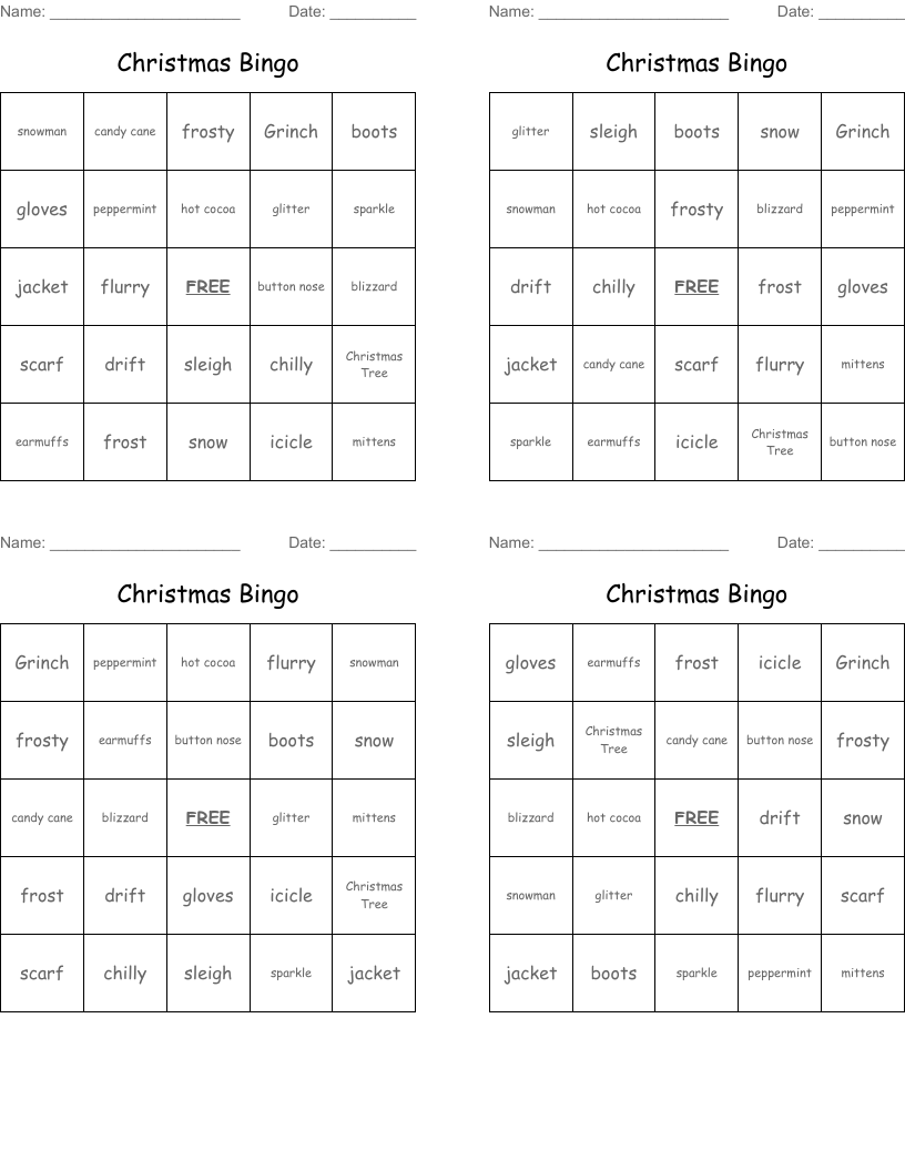 Christmas Bingo