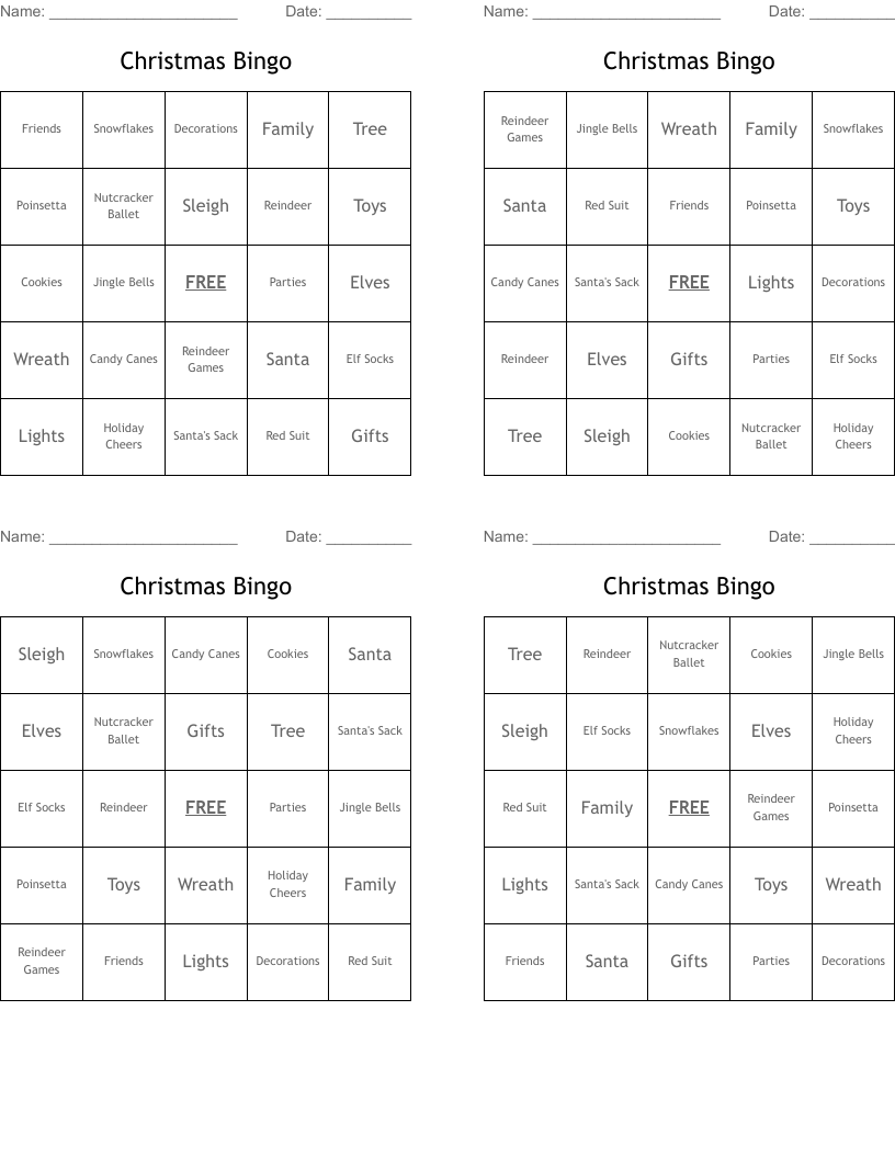Christmas Bingo