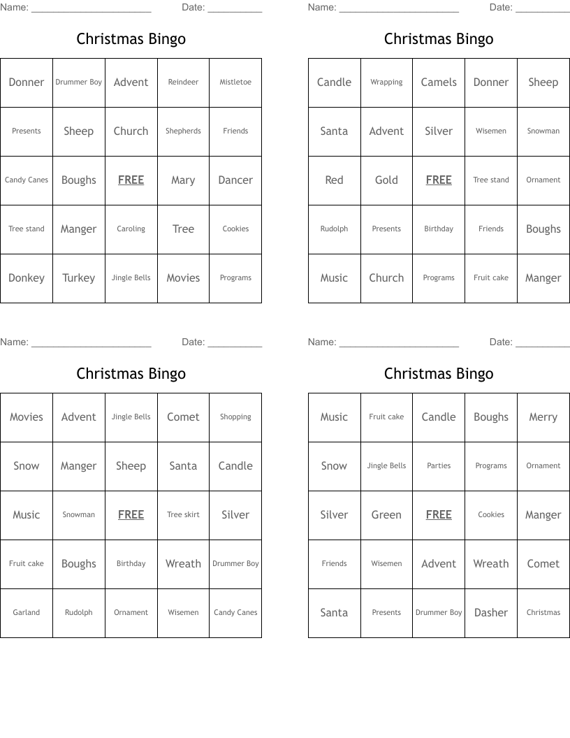 Christmas Bingo