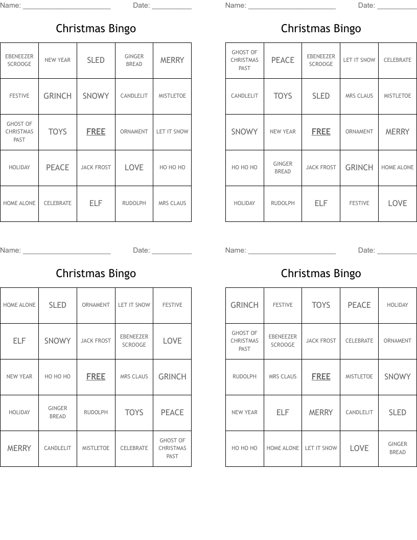 Christmas Bingo