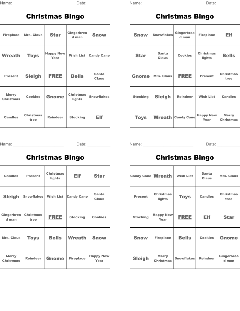 Christmas Bingo