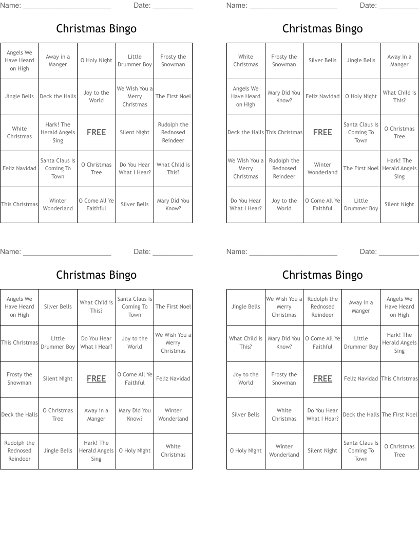 Christmas Bingo