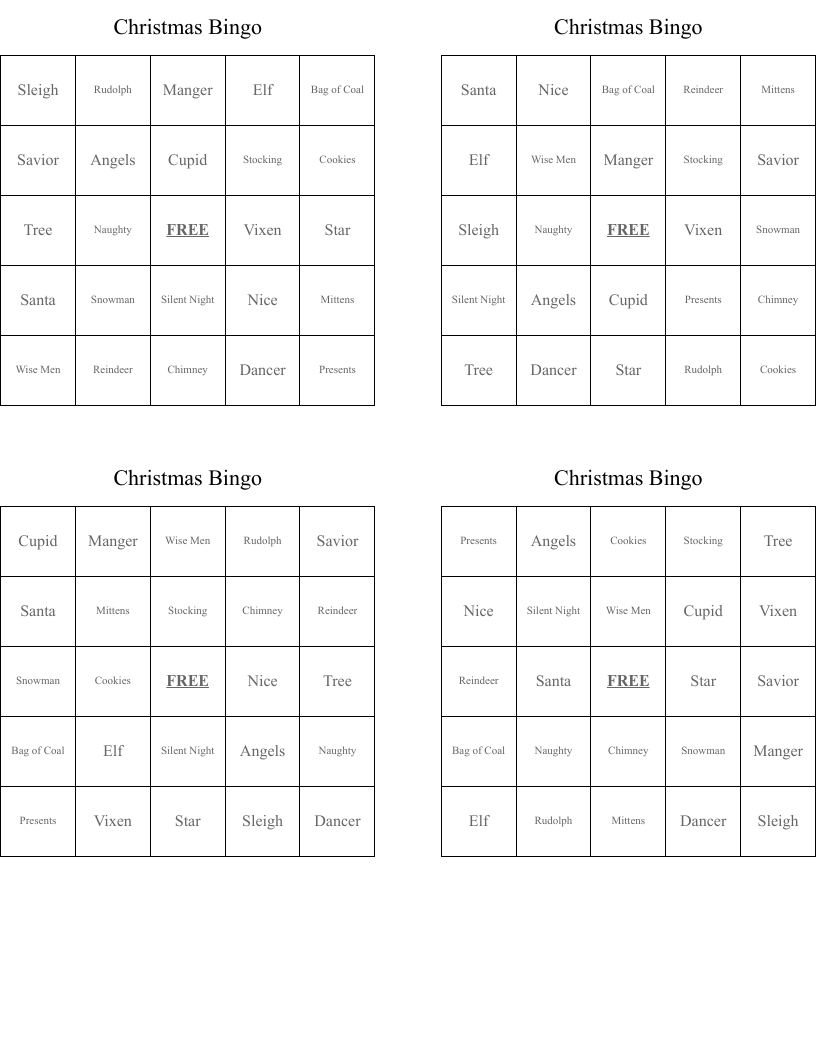 Christmas Bingo