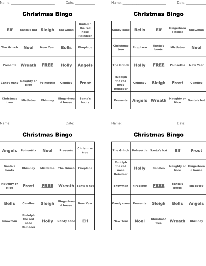 Christmas Bingo