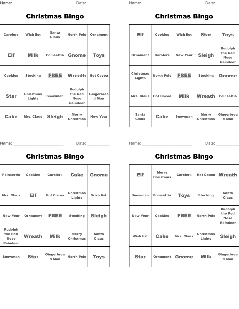 Christmas Bingo
