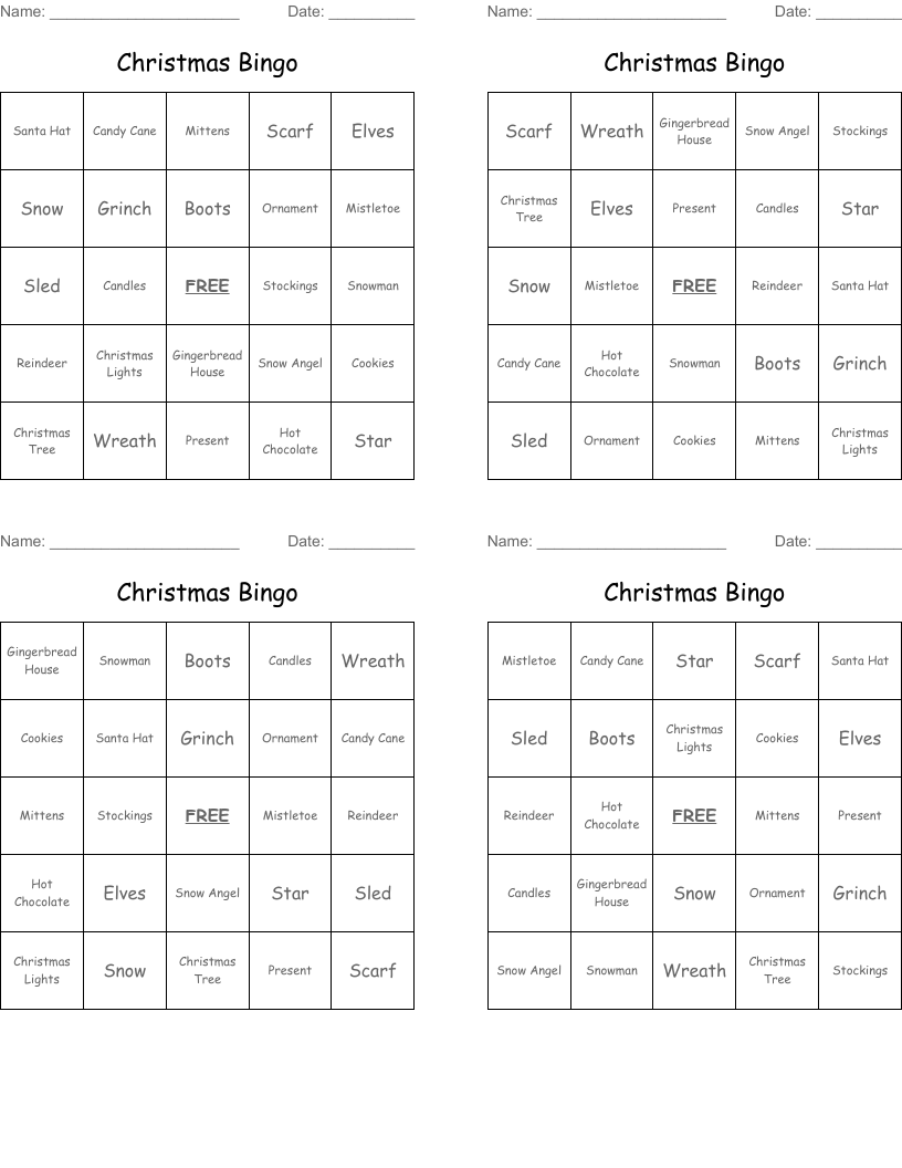Christmas Bingo