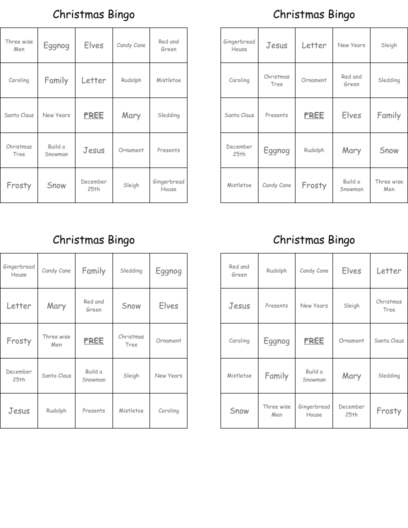 Christmas Bingo