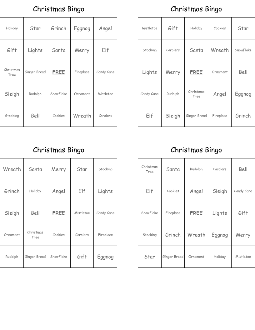 Christmas Bingo