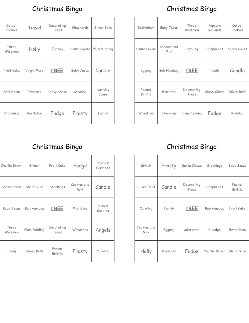 Christmas Bingo