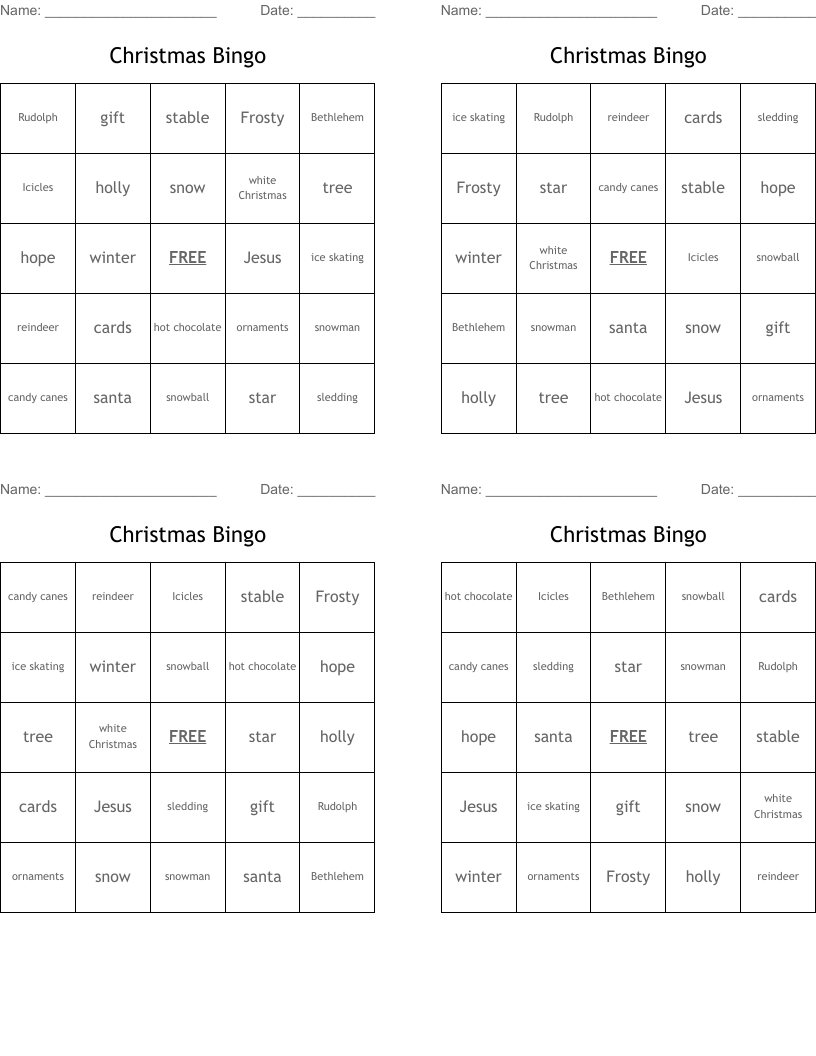 Christmas Bingo