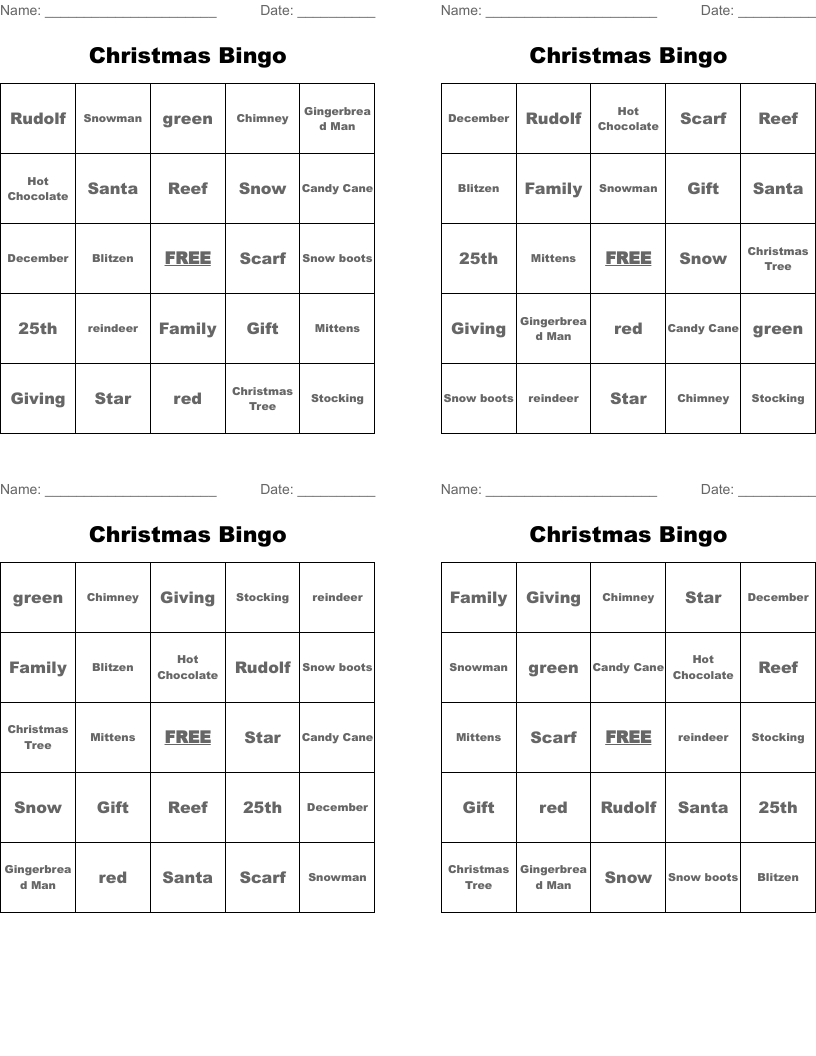 Christmas Bingo