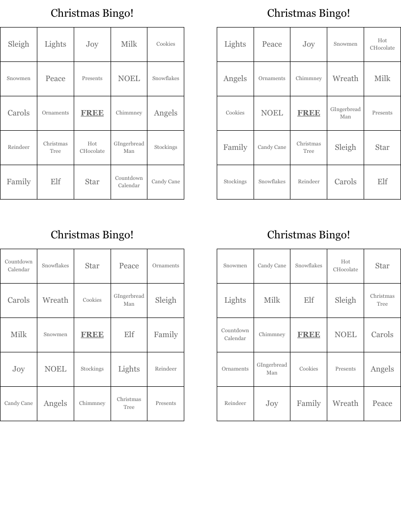 Christmas Bingo!